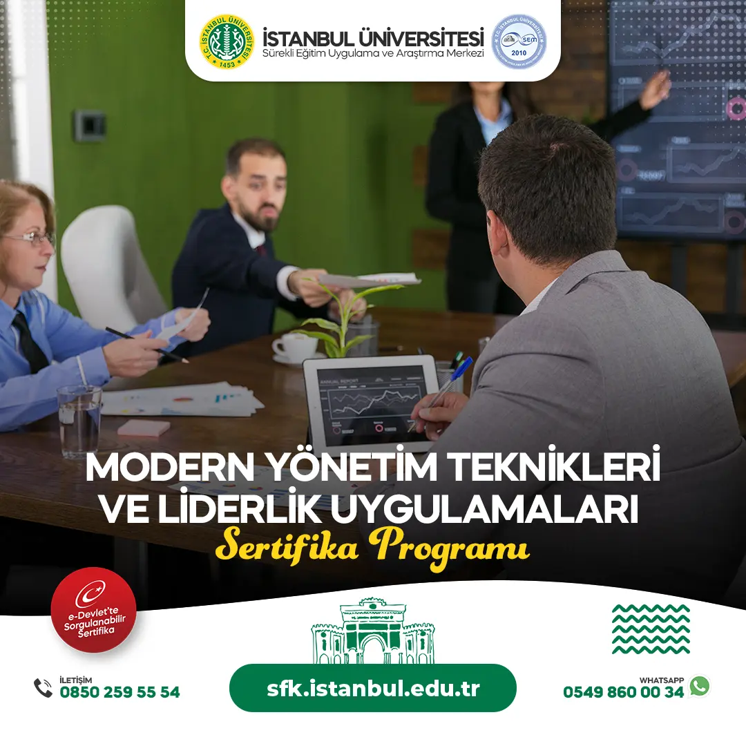 Modern Yönetim Teknikleri ve Liderlik Uygulamaları Sertifika Programı